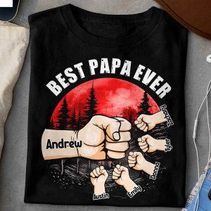 Best Papa Ever Fistbump - PersonalizedOne Size Shirt