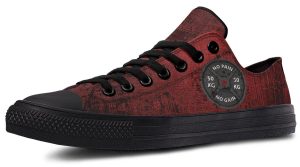 No Pain No Gain Red Pattern Black Low-Top Athletic Sneakers